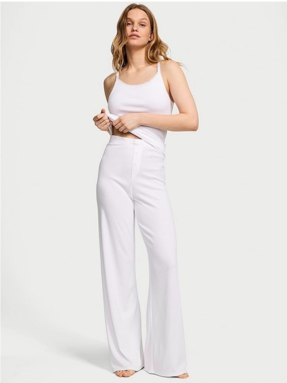 Victoria's Secret White Pointelle Pajama Set